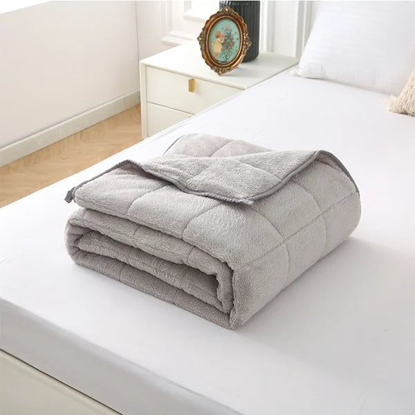 Luxuriously Soft Coral Fleece Weighted Gravity Blanket for Ultimate Comfort and Relaxation