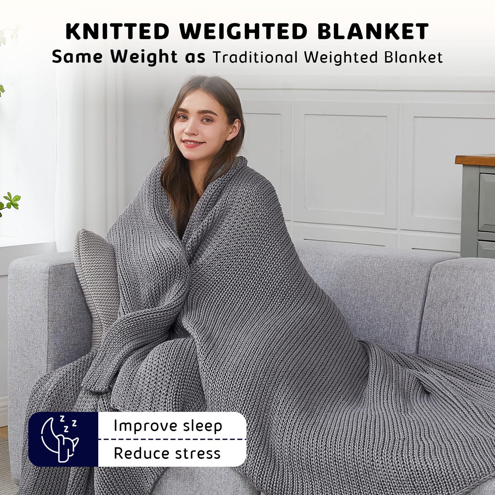 Weighted Blanket - Comfortable, Breathable Design for Stress Relief