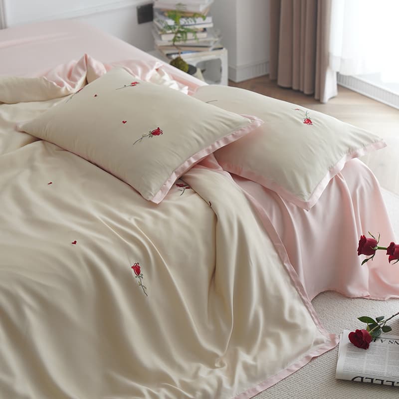 Tencel Embroidered Bedding Set,D025