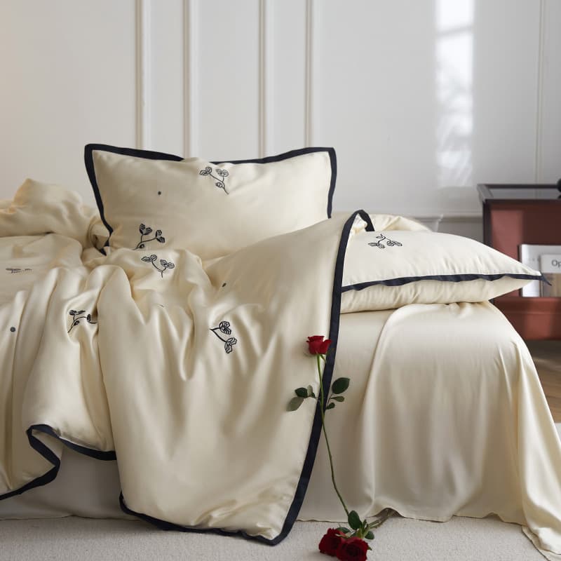 Tencel Embroidered Bedding Set,D025