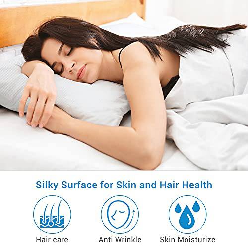 2 Pack Cooling Pillowcases with Premium Silky,White Stripes Arc-chill Natural Q Max 0.3