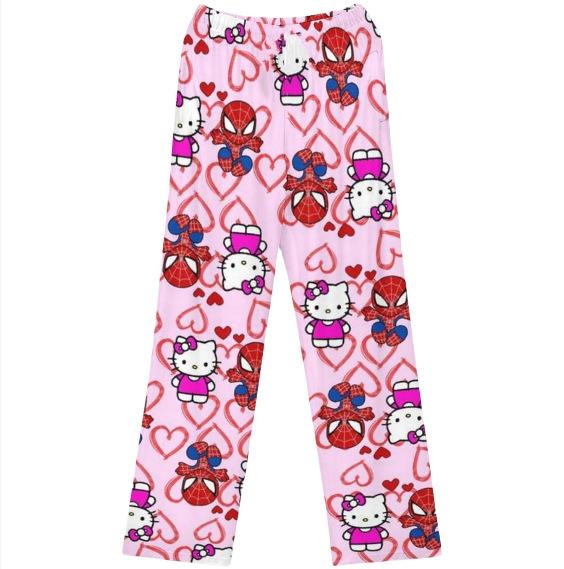 Anime Cartoon Pajama Pants for Women Girls Cute Cat Flannel Comfy Sleep Bottoms