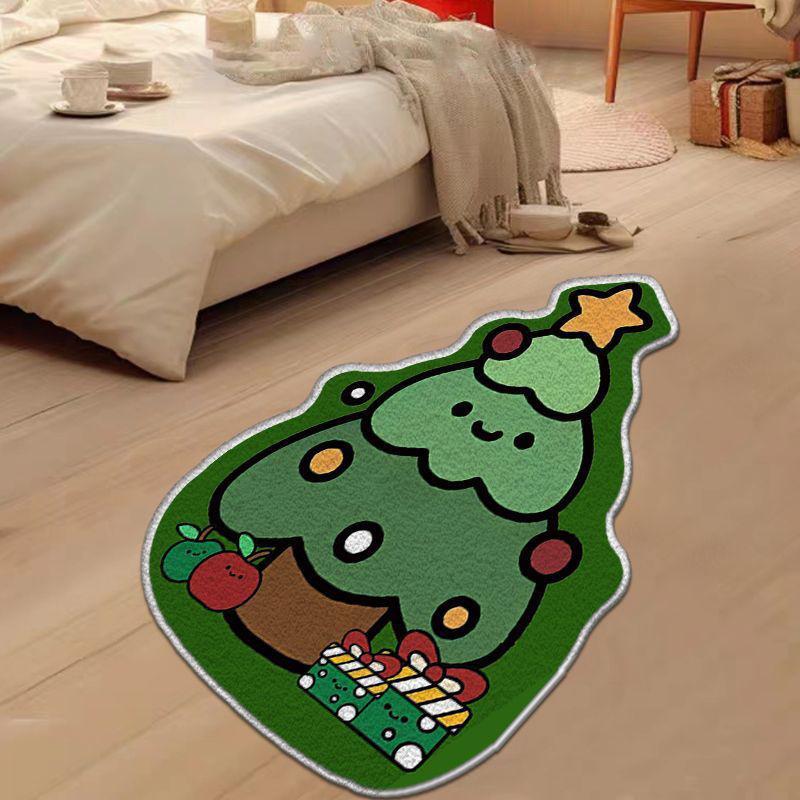 Christmas Floor Mat with Multiple Type Gingerbread Man Christmas Tree Santa Claus Gifts