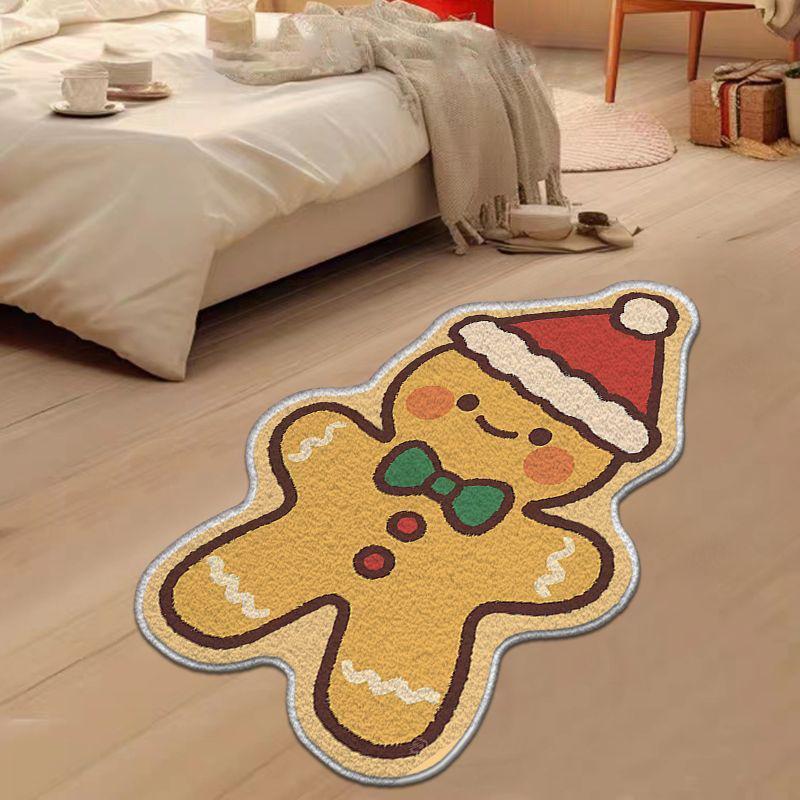 Christmas Floor Mat with Multiple Type Gingerbread Man Christmas Tree Santa Claus Gifts