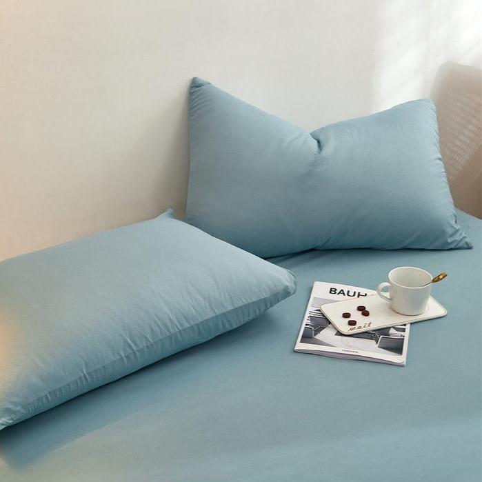 Solid Color Pillowcase Autumn and Winter Two Pieces