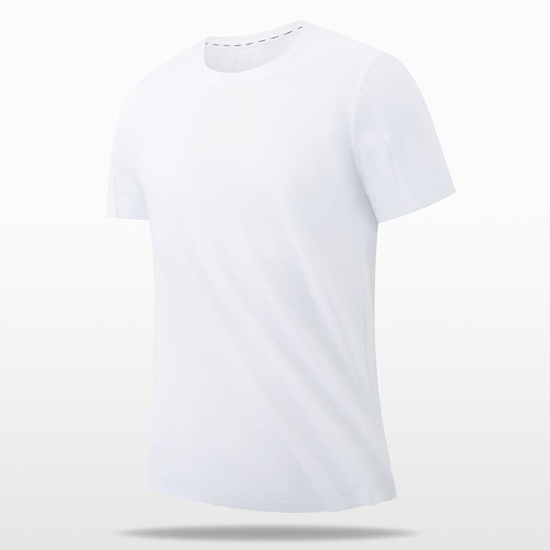 Ice silk thin short-sleeved t-shirt men's loose casual sports seamless large size top men's cool feeling breathable quick-drying