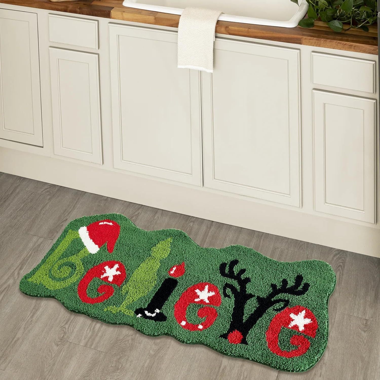 Christmas Special-shaped Carpet living room Mat Easy-to-care Carpet