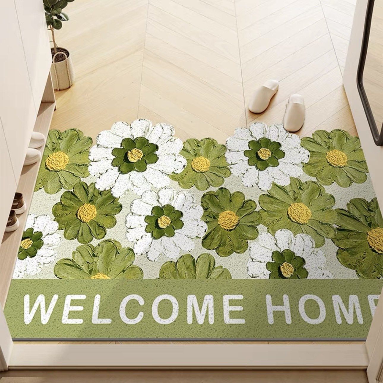 Elegear Anti-Slip Entry Mat Flower Entrance Door Floor Mat Household Door Rug