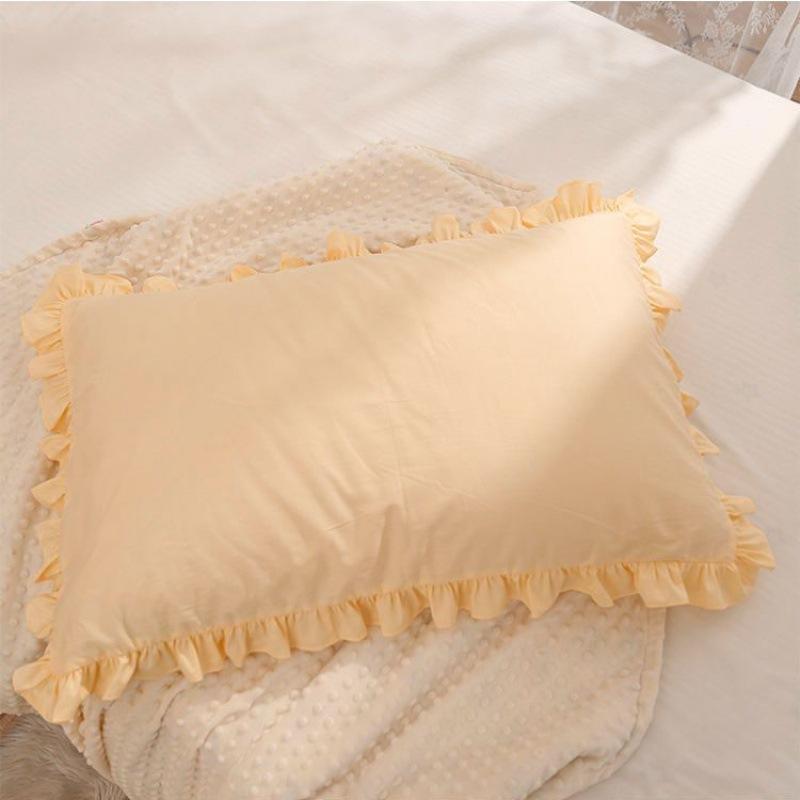 Elegear Simple Princess Ruffled Cotton Pillowcase One Set