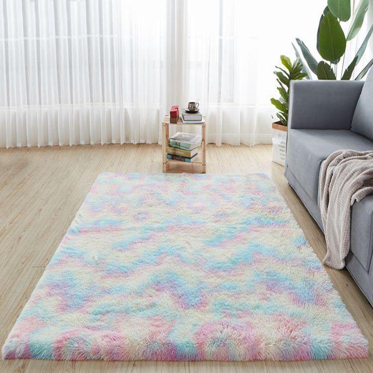 Plush Tie-Dyed Floor Mat Dirt-Resistant Easy-Care for Living Room, Bedroom, Bedside