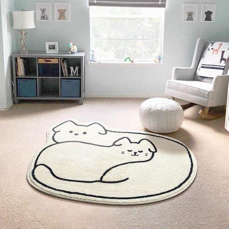 Creative Bedroom Bedside Floor Rug Special-shaped Living Room Coffee Table Floor Mat Machine Washable