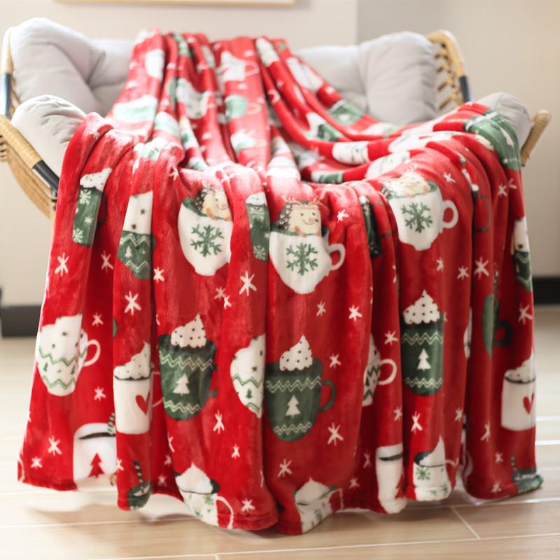 Christmas Blanket Cute Cat Flannel Blanket