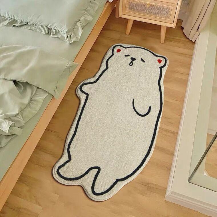 Creative Bedroom Bedside Floor Rug Special-shaped Living Room Coffee Table Floor Mat Machine Washable