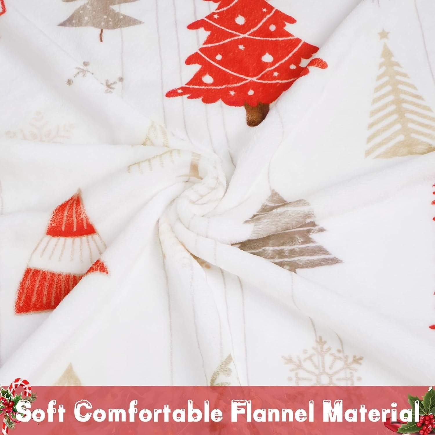 Christmas Tree White Flannel Office Blanket Sofa Blanket Cover Blanket