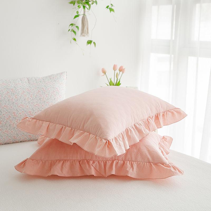 Elegear Simple Princess Ruffled Cotton Pillowcase One Set