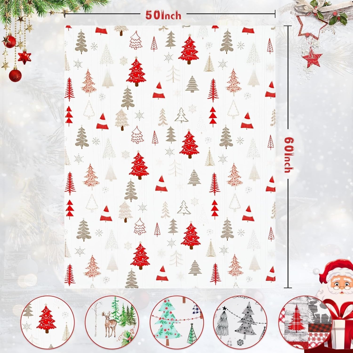 Christmas Tree White Flannel Office Blanket Sofa Blanket Cover Blanket