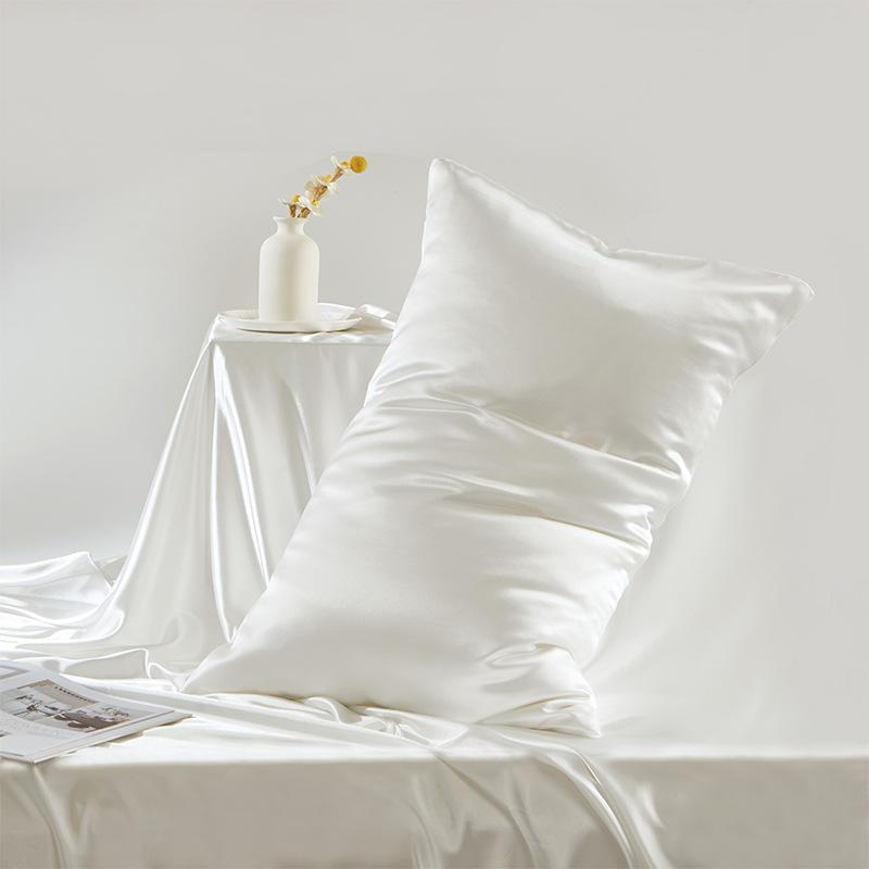 Solid Color Double-sided Light Breathable Silk Pillowcase One Piece