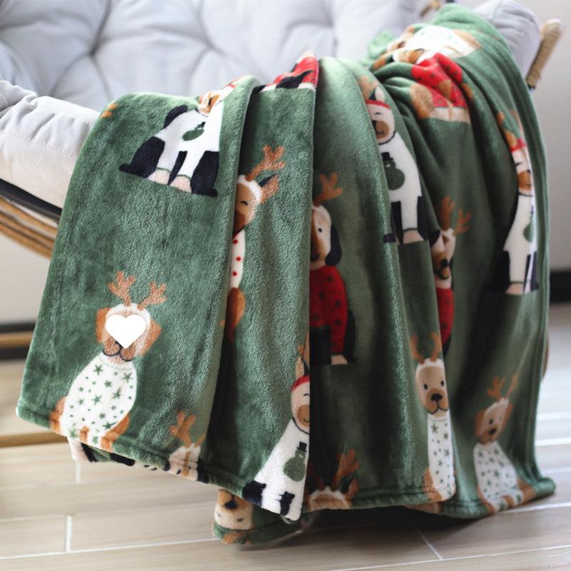 Christmas Blanket Cute Cat Flannel Blanket