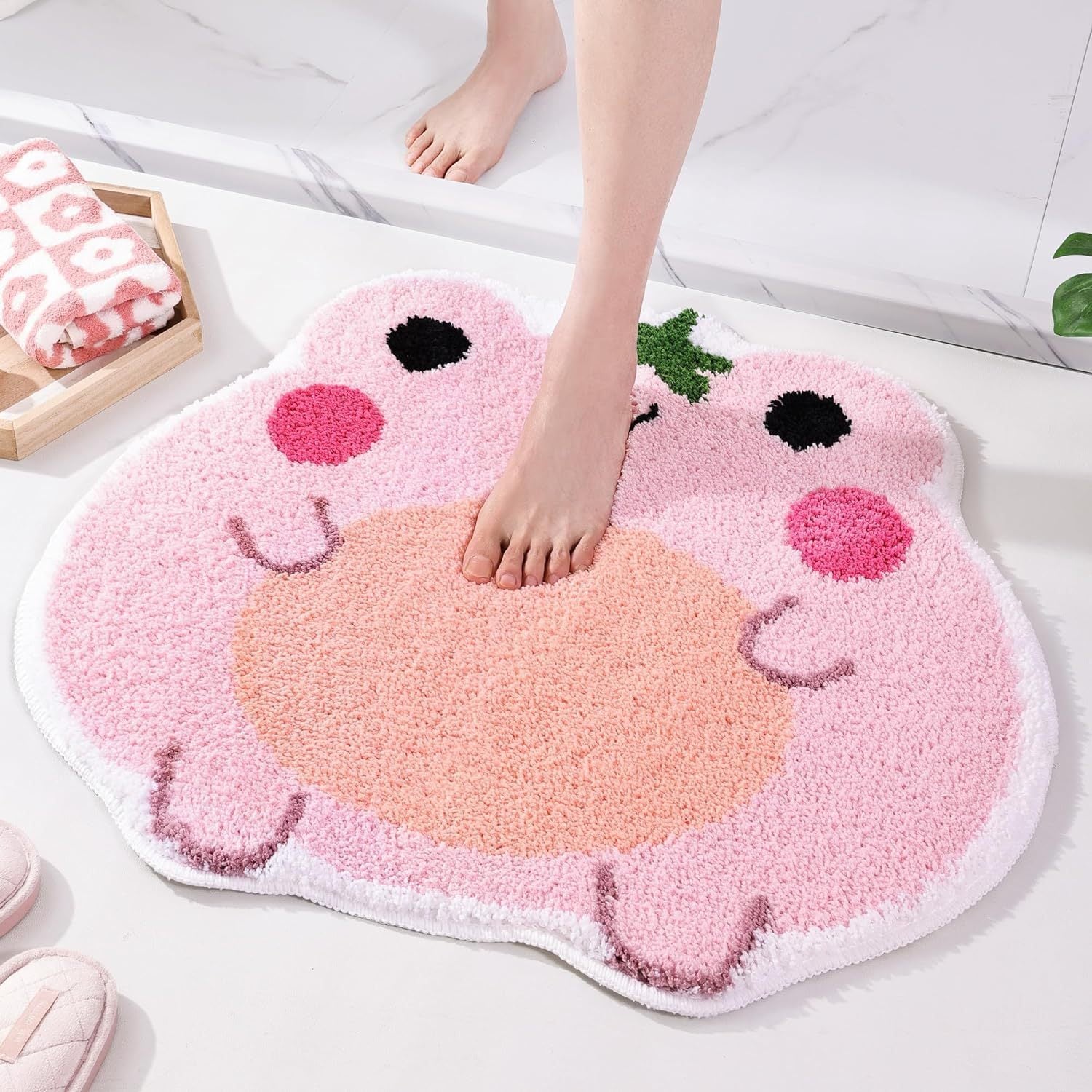 Small Frog Bathroom Absorbent Floor Mat Non-slip Carpet Bedroom Decorative Carpet