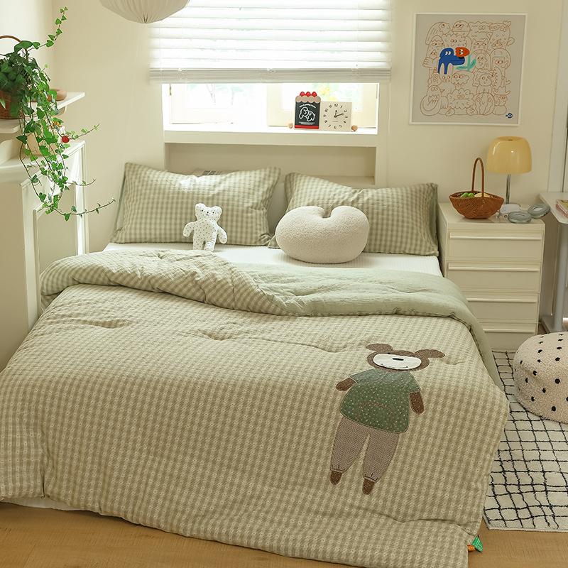 Cotton Cartoon Children Double Layer Quilt for Autumn