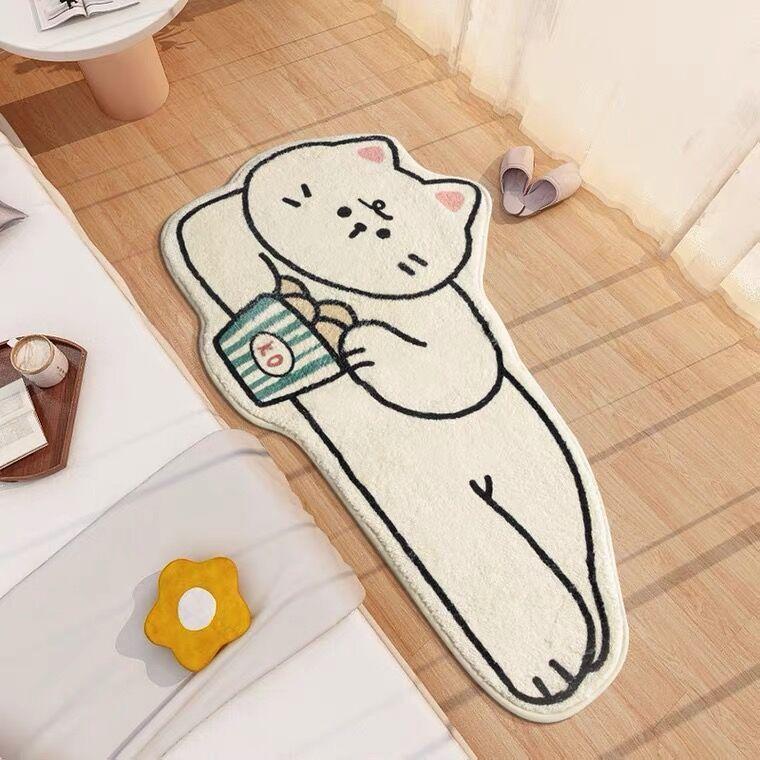 Creative Bedroom Bedside Floor Rug Special-shaped Living Room Coffee Table Floor Mat Machine Washable