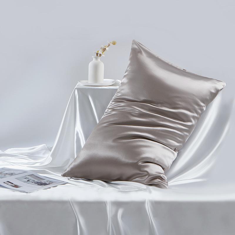 Solid Color Double-sided Light Breathable Silk Pillowcase One Piece