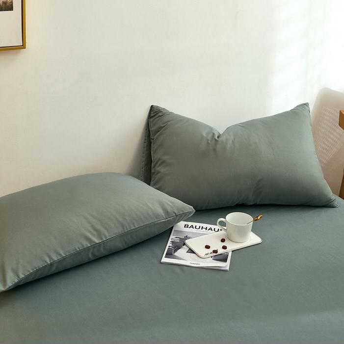 Solid Color Pillowcase Autumn and Winter Two Pieces