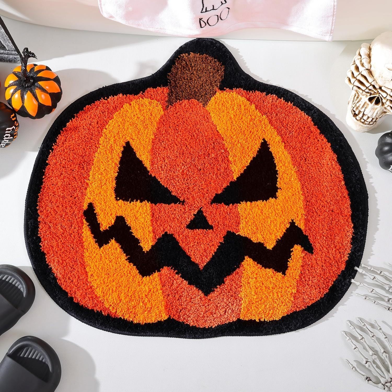 Halloween Carpet Ghost Door Mat Bathroom Water-absorbent Non-slip Rug Wear-resistant Foot Mat