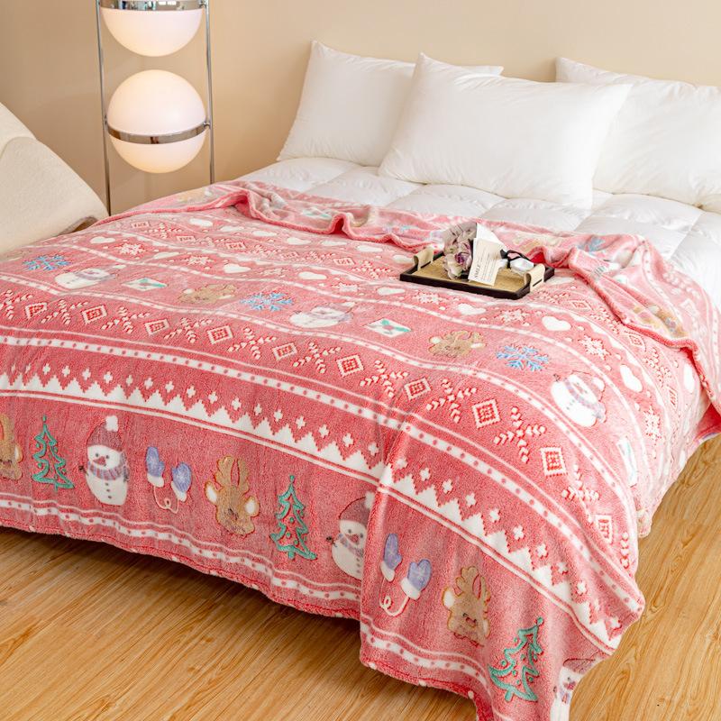 Snowflake Flannel Blanket Christmas Blanket Autumn And Winter Warm Flannel Nap Blanket