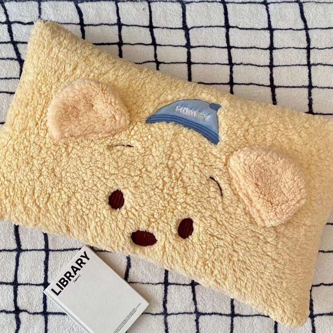 Cute Autumn & Winter Coral Fleece Cartoon Pillowcase