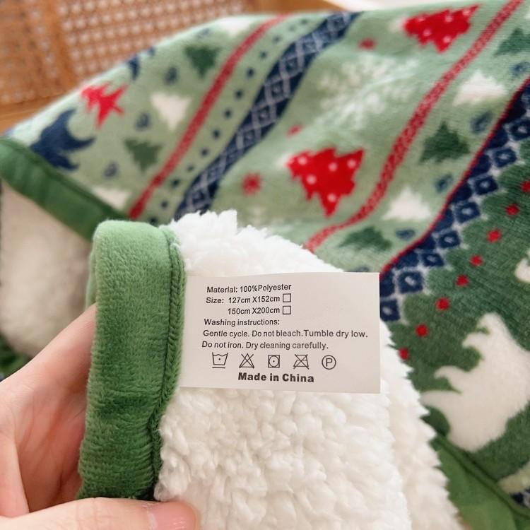 Christmas Snowflake Bear Blanket Nap Blanket Sofa Blanket Winter Thick Coral Fleece Blanket