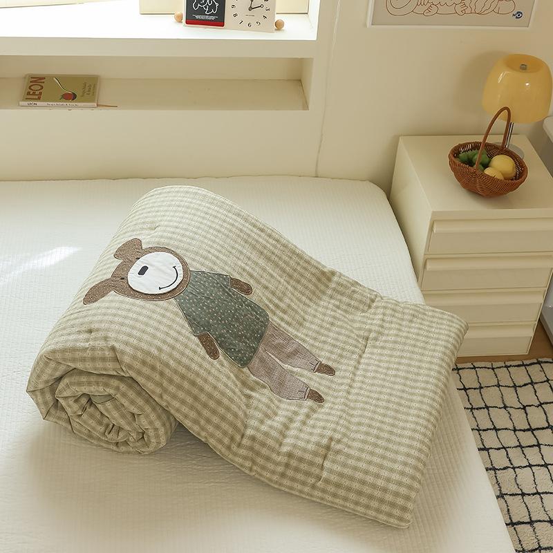 Cotton Cartoon Children Double Layer Quilt for Autumn