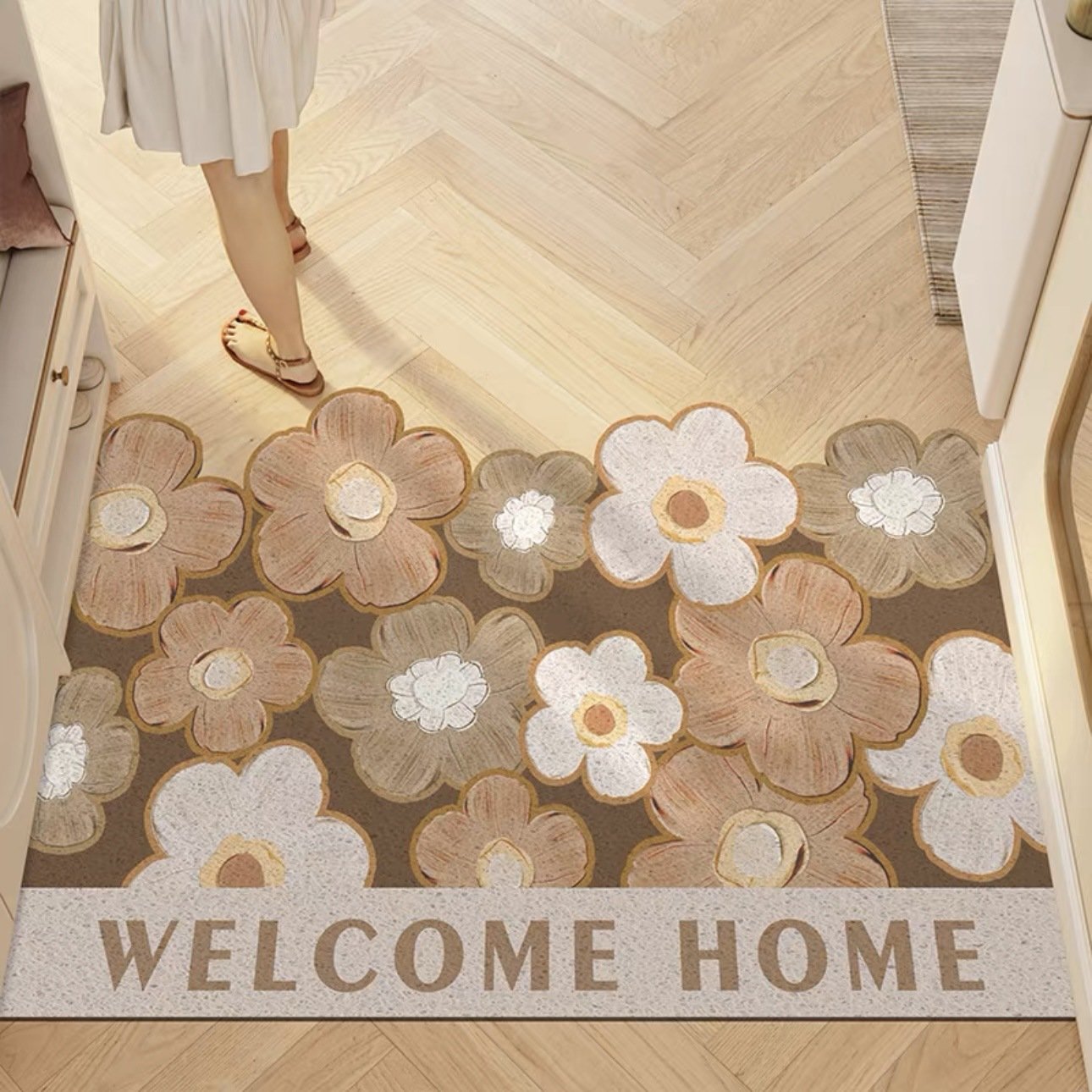 Elegear Anti-Slip Entry Mat Flower Entrance Door Floor Mat Household Door Rug